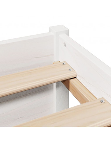 Letto Libreria senza Materasso Bianco 140x200 cm Legno di Pino