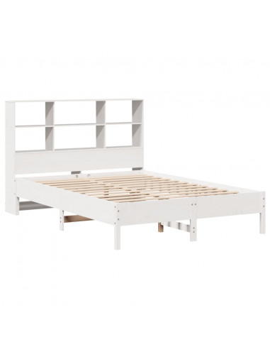 Letto Libreria senza Materasso Bianco 140x200 cm Legno di Pino