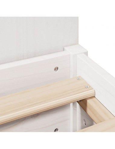 Letto Libreria senza Materasso Bianco 140x200 cm Legno di Pino