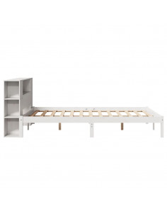 Letto Libreria senza Materasso Bianco 140x200 cm Legno di Pino 2