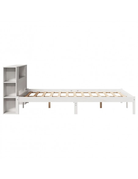 Letto Libreria senza Materasso Bianco 140x200 cm Legno di Pino