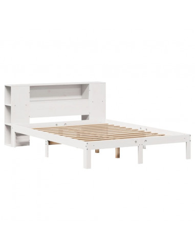 Letto Libreria senza Materasso Bianco 140x200 cm Legno di Pino