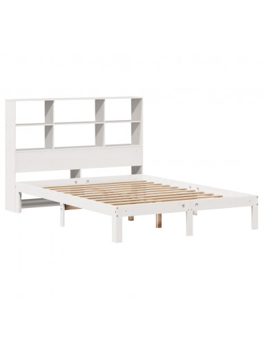 Letto Libreria senza Materasso Bianco 140x200 cm Legno di Pino