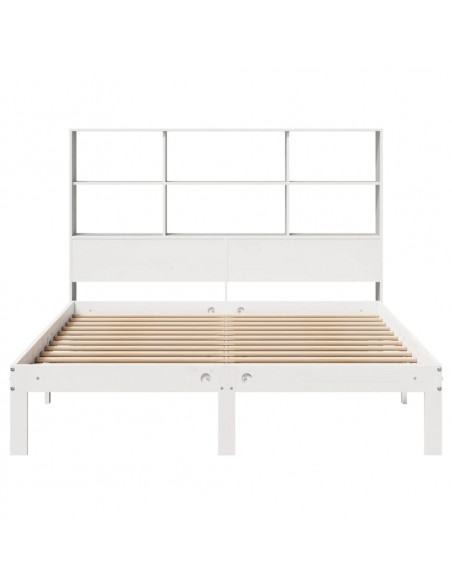 Letto Libreria senza Materasso Bianco 140x200 cm Legno di Pino