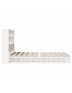 Letto Libreria senza Materasso Bianco 140x200 cm Legno Massello 2