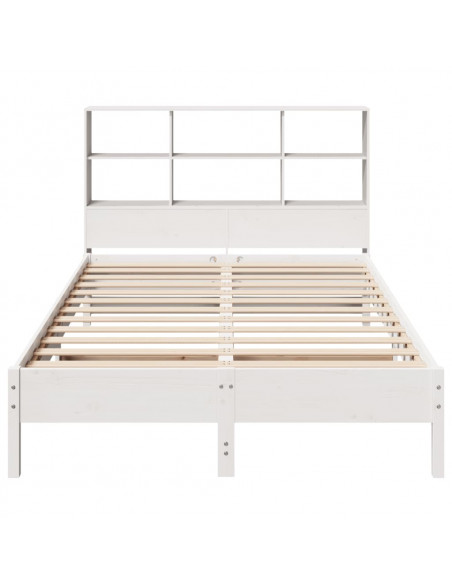 Letto Libreria senza Materasso Bianco 160x200 cm Legno di Pino