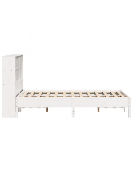 Letto Libreria senza Materasso Bianco 160x200 cm Legno di Pino