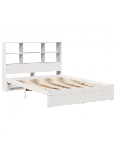 Letto Libreria senza Materasso Bianco 160x200 cm Legno di Pino