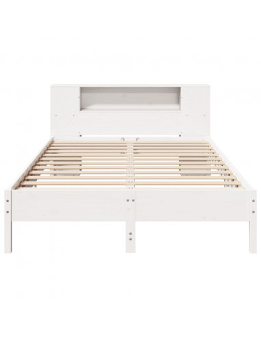 Letto Libreria senza Materasso Bianco 160x200 cm Legno di Pino