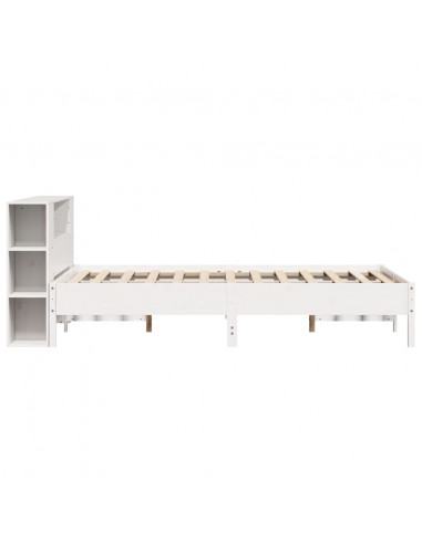 Letto Libreria senza Materasso Bianco 160x200 cm Legno di Pino