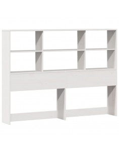 Letto Libreria senza Materasso Bianco 160x200 cm Legno di Pino 2