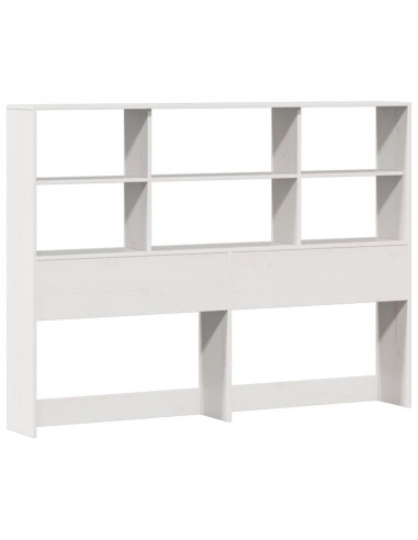 Letto Libreria senza Materasso Bianco 160x200 cm Legno di Pino