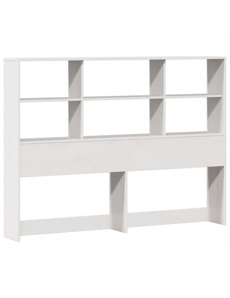 Letto Libreria senza Materasso Bianco 160x200 cm Legno di Pino