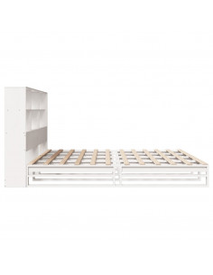 Letto Libreria senza Materasso Bianco 180x200 cm Legno Massello 2