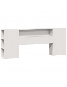 Letto Libreria senza Materasso Bianco 200x200 cm Legno di Pino 2