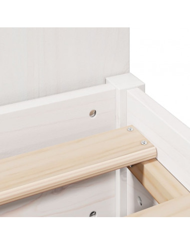 Letto Libreria senza Materasso Bianco 200x200 cm Legno di Pino