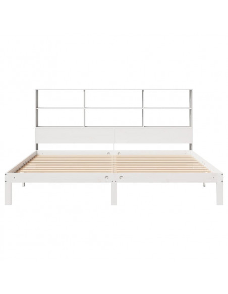 Letto Libreria senza Materasso Bianco 200x200 cm Legno di Pino