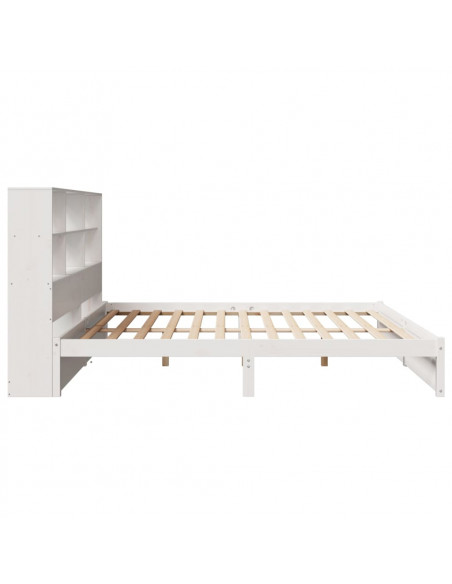Letto Libreria senza Materasso Bianco 200x200 cm Legno di Pino