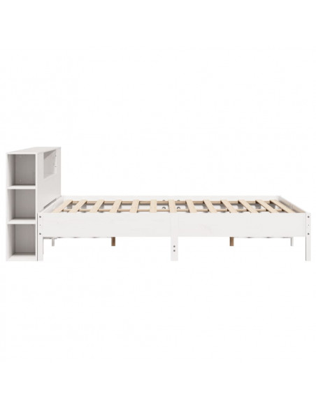 Letto Libreria senza Materasso Bianco 200x200 cm Legno di Pino