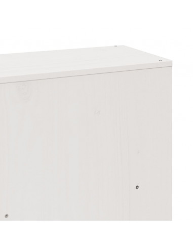 Letto Libreria senza Materasso Bianco 200x200 cm Legno Massello