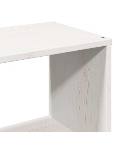 Letto Libreria senza Materasso Bianco 90x190 cm Legno Massello