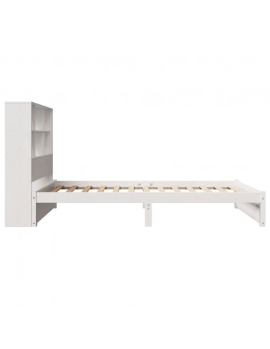 Letto Libreria senza Materasso Bianco 90x190 cm Massello Pino