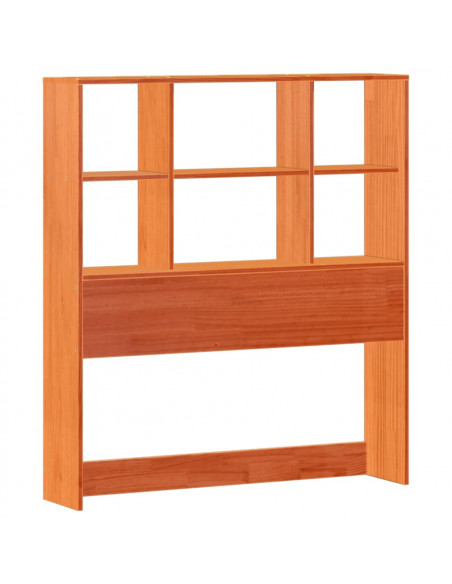 Letto Libreria senza Materasso Marrone Cera 100x200 cm in Pino