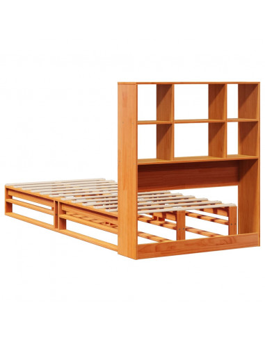 Letto Libreria senza Materasso Marrone Cera 100x200 cm Legno
