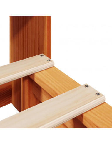 Letto Libreria senza Materasso Marrone Cera 100x200 cm Legno