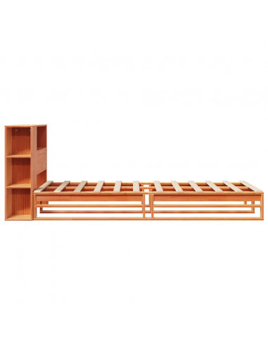 Letto Libreria senza Materasso Marrone Cera 100x200 cm Legno