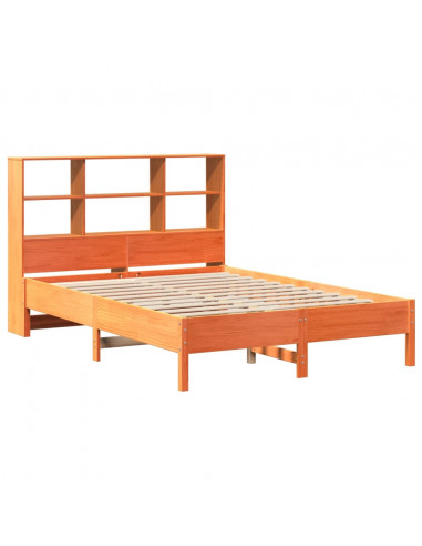 Letto Libreria senza Materasso Marrone Cera 120x200 cm in Pino