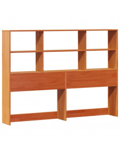 Letto Libreria senza Materasso Marrone Cera 140x190 cm in Pino 2