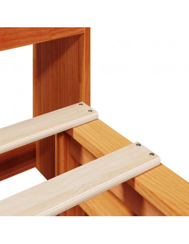 Letto Libreria senza Materasso Marrone Cera 140x200 cm Legno