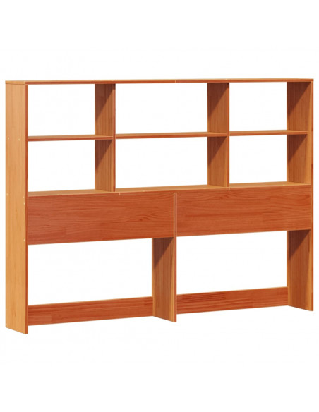 Letto Libreria senza Materasso Marrone Cera 150x200 cm in Pino