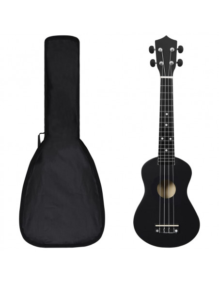 Set Ukulele Soprano con Borsa per Bambini Nera 23"