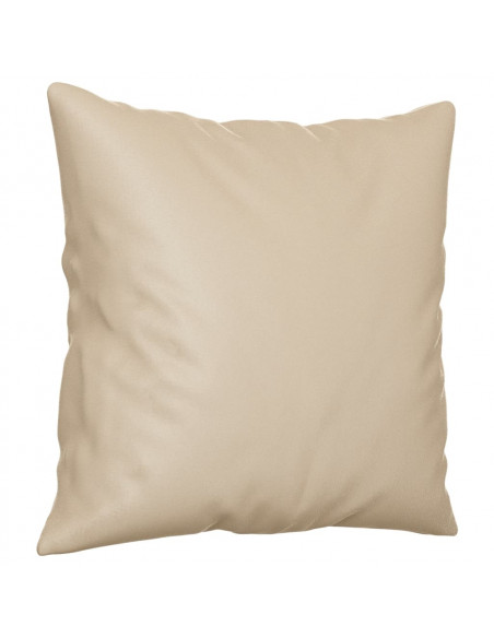 Set Divani 3 pz con Cuscini Crema in Tessuto Microfibra
