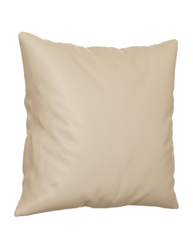 Set Divani 2 pz con Cuscini Crema in Tessuto Microfibra