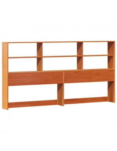 Letto Libreria senza Materasso Marrone Cera 180x200 cm in Pino