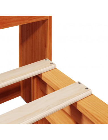 Letto Libreria senza Materasso Marrone Cera 200x200 cm Legno