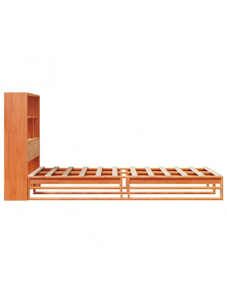 Letto Libreria senza Materasso Marrone Cera 90x190 cm Legno