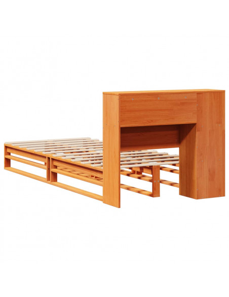 Letto Libreria senza Materasso Marrone Cera 90x190 cm Legno