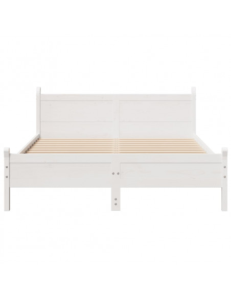 Letto senza Materasso Bianco 120x190 cm Legno Massello di Pino