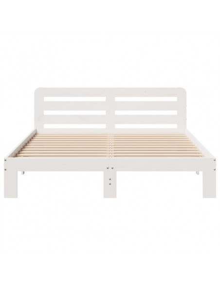 Letto senza Materasso Bianco 120x190 cm Legno Massello di Pino