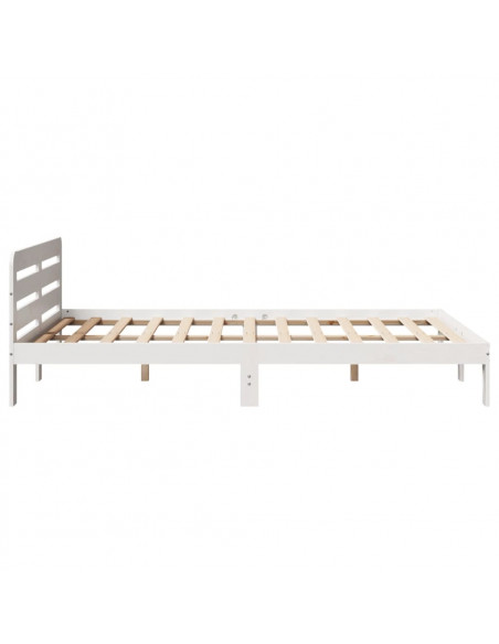 Letto senza Materasso Bianco 120x190 cm Legno Massello di Pino