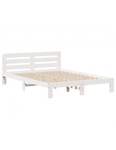 Letto senza Materasso Bianco 120x200 cm Legno Massello di Pino