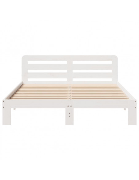 Letto senza Materasso Bianco 120x200 cm Legno Massello di Pino