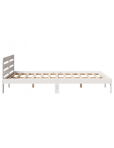 Letto senza Materasso Bianco 120x200 cm Legno Massello di Pino