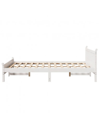 Letto senza Materasso Bianco 140x190 cm Legno Massello di Pino