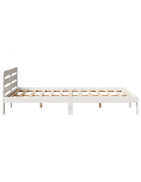 Letto senza Materasso Bianco 140x200 cm Legno Massello di Pino