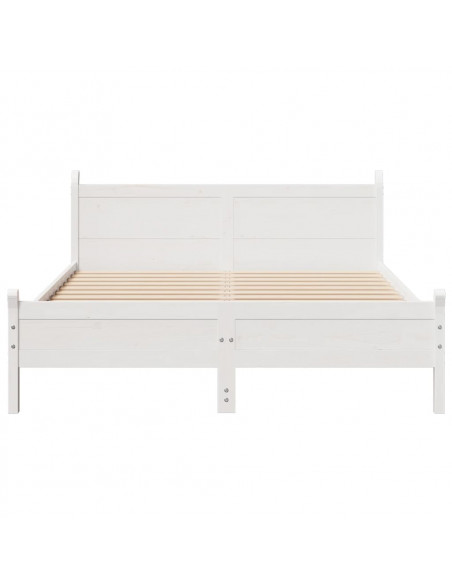 Letto senza Materasso Bianco 150x200 cm Legno Massello di Pino